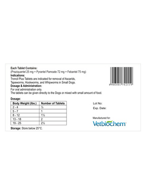 Drontal Plus For Dogs Dosage Chart