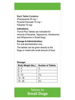 Drontal Plus For Dogs Dosage Chart